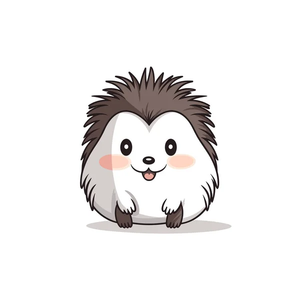 Porcupine Hand Drawn Comic Illustration Porcupine Cute Vector Doodle Style — Stock Vector