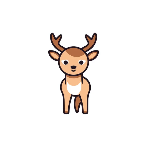 Reindeer Hand Drawn Comic Illustration Reindeer Cute Vector Doodle Style — Stock Vector