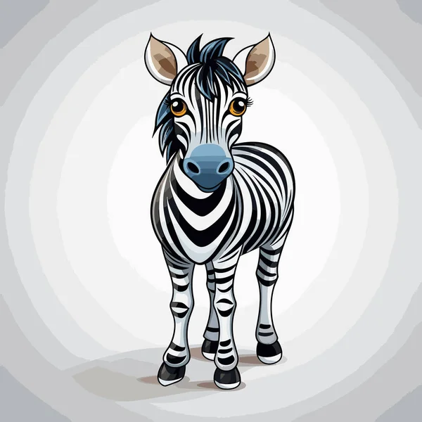 Zebra Desenhado Mão Ilustração Cômica Zebra Bonito Vetor Doodle Estilo — Vetor de Stock