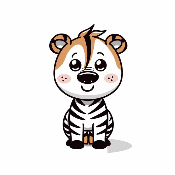 Zebra Handgezeichnete Comic Illustration Zebra Nette Vektor Doodle Stil Cartoon — Stockvektor