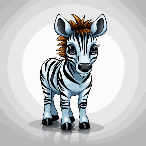 Ilustracja Komiksu Zebry Zebra Cute Wektor Doodle Styl Kreskówki Ilustracja — Wektor stockowy