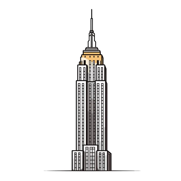 Empire State Building Handritad Serietidning Empire State Building Vektor Klotter — Stock vektor
