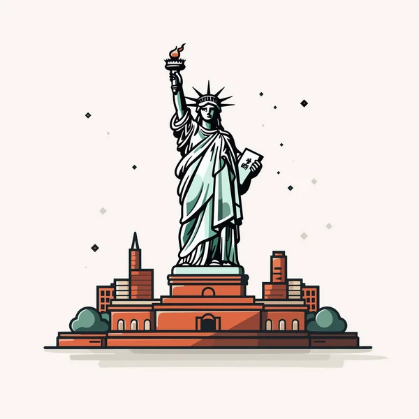 Statue Liberté Illustration Comique Dessinée Main Statue Liberté Illustration Vectorielle — Image vectorielle