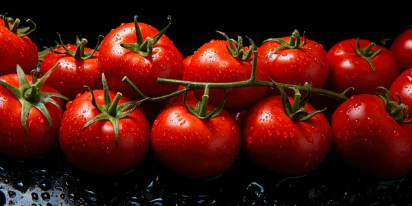 Een Tomatenbanier Tomaten Achtergrond Close Voedselfotografie — Stockfoto