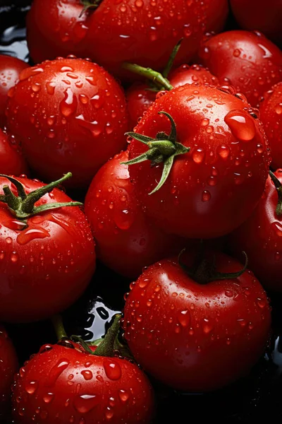 Tomatenbanner Tomaten Hintergrund Lebensmittelfotografie Aus Nächster Nähe — Stockfoto