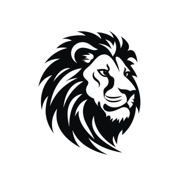 Lion silhouette. Lion black icon on white background clipart