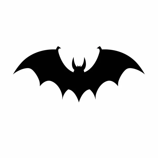 Sílhueta Morcego Bat Ícone Preto Fundo Branco — Vetor de Stock