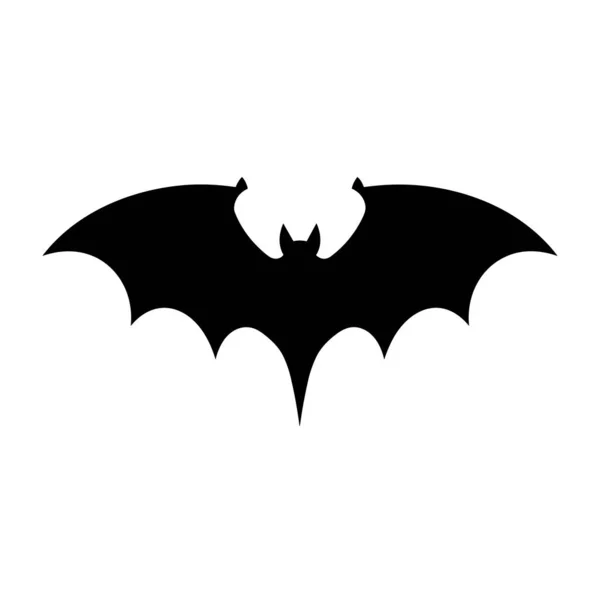 Sílhueta Morcego Bat Ícone Preto Fundo Branco — Vetor de Stock