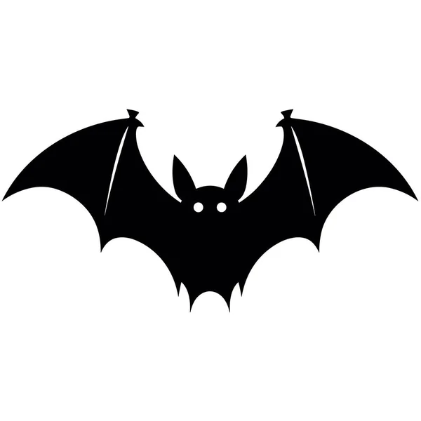 Νυχτερινή Σιλουέτα Μαύρο Εικονίδιο Νυχτερίδας Λευκό Φόντο — Διανυσματικό Αρχείο