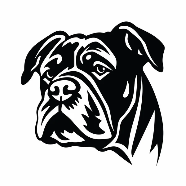 Sílhueta Bulldog Bulldog Ícone Preto Fundo Branco — Vetor de Stock