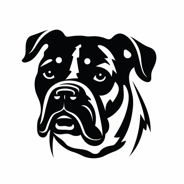 Silueta Bulldog Bulldog Icono Negro Sobre Fondo Blanco — Vector de stock