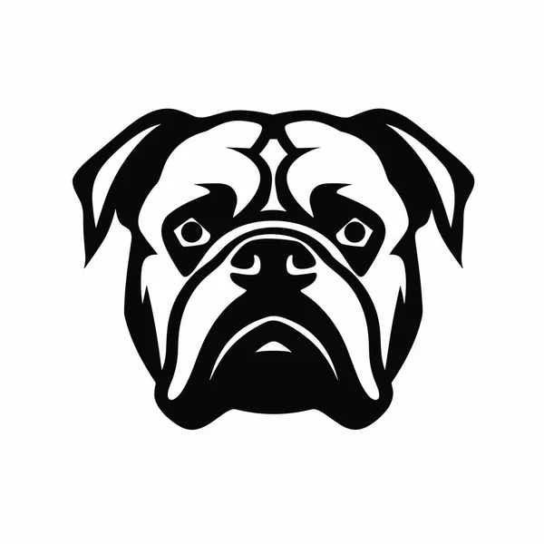 Sílhueta Bulldog Bulldog Ícone Preto Fundo Branco —  Vetores de Stock