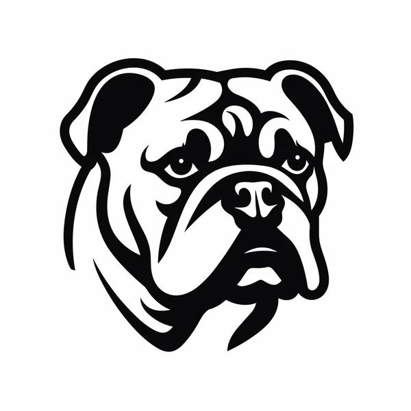 Sílhueta Bulldog Bulldog Ícone Preto Fundo Branco — Vetor de Stock