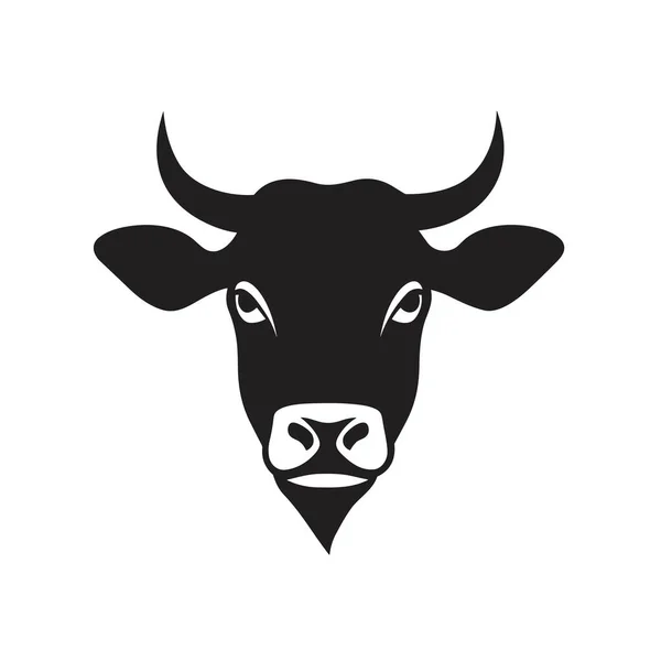 Silueta Toro Vaca Icono Negro Sobre Fondo Blanco — Archivo Imágenes Vectoriales