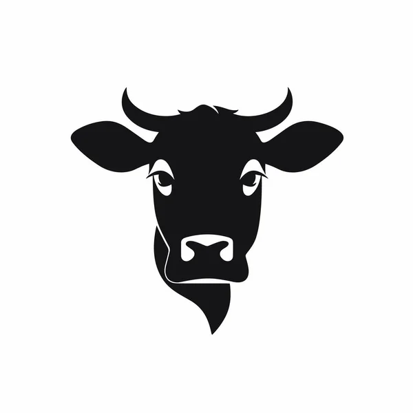 Силуэт Быка Черная Иконка Коровы Белом Фоне — стоковый вектор