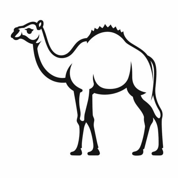 Sílhueta Camelo Ícone Camelo Preto Fundo Branco — Vetor de Stock