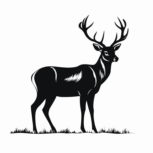 Deer Silhouette Deer Black Icon White Background — Stock Vector