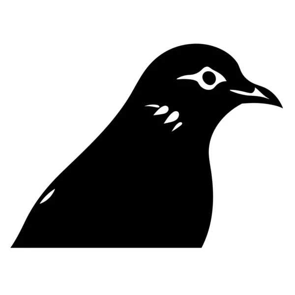Silhouette Colombe Pigeon Icône Noire Sur Fond Blanc — Image vectorielle