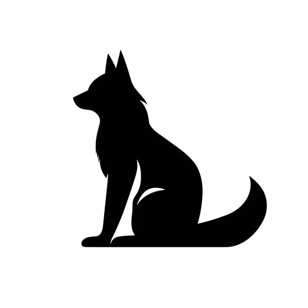 Fox Silhouette Fox Black Icon White Background — Stock Vector