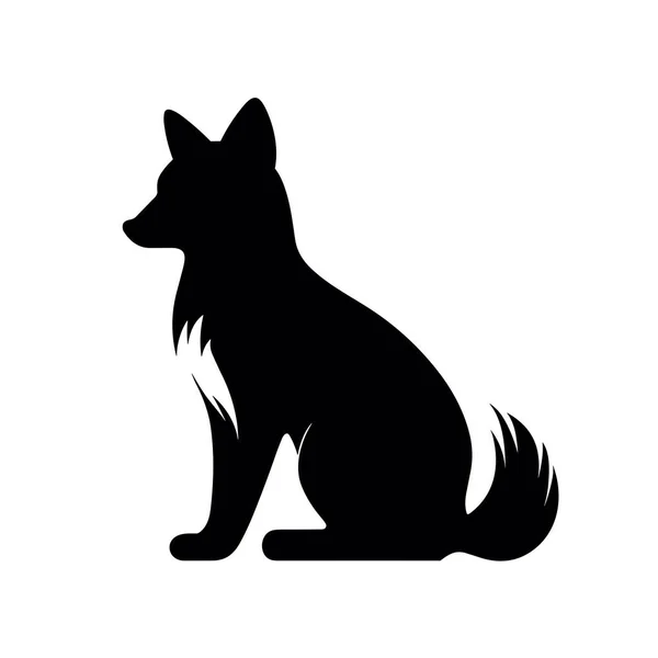 Silhouette Renard Fox Icône Noire Sur Fond Blanc — Image vectorielle
