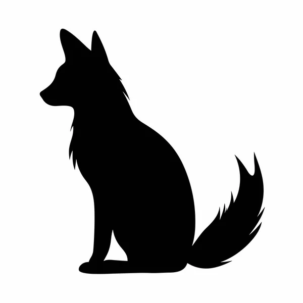 Silhouette Fox Fox Icona Nera Sfondo Bianco — Vettoriale Stock