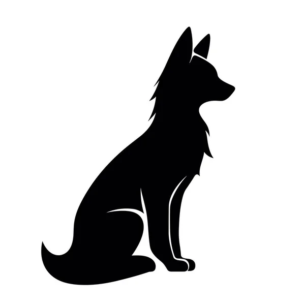 Silhouette Renard Fox Icône Noire Sur Fond Blanc — Image vectorielle