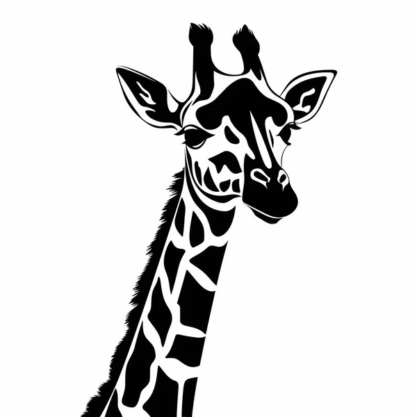 Силуэт Жирафа Черная Икона Жирафа Белом Фоне — стоковый вектор
