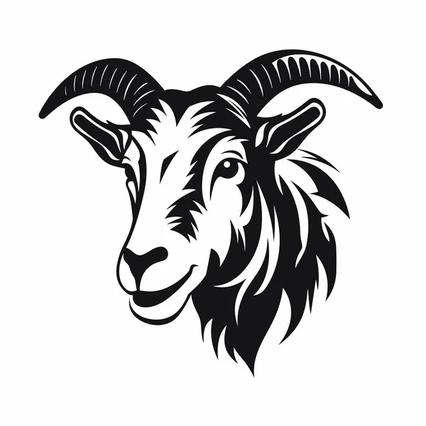 Goat Silhouette Goat Black Icon White Background — Stock Vector