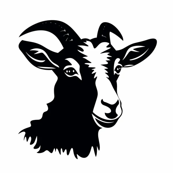 Goat Silhouette Goat Black Icon White Background — Stock Vector