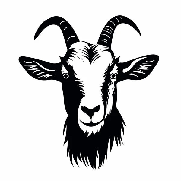 Ziegensilhouette Ziege Schwarzes Symbol Auf Weißem Hintergrund — Stockvektor