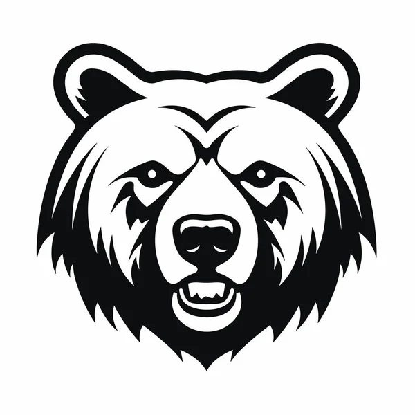 Silhueta Urso Pardo Grizzly Urso Ícone Preto Fundo Branco —  Vetores de Stock