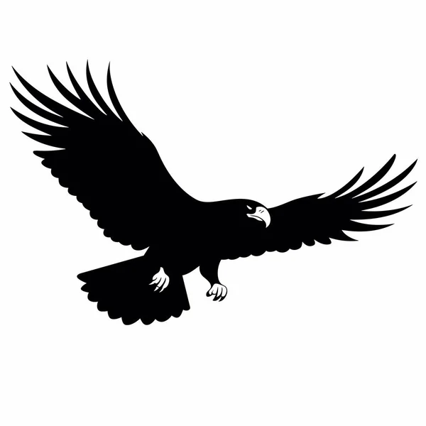 Hawk Silhouette Hawk Black Icon White Background — Stock Vector