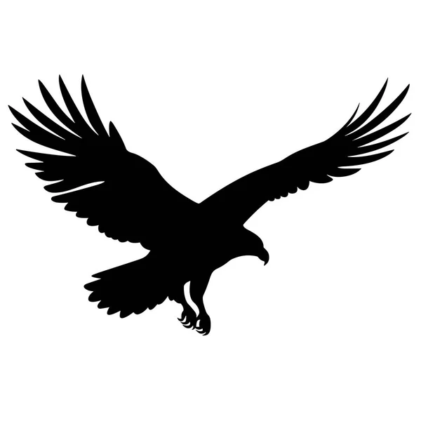 Silhouette Falco Hawk Icona Nera Sfondo Bianco — Vettoriale Stock