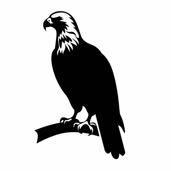 Hawk Silhouette Hawk Black Icon White Background — Stock Vector