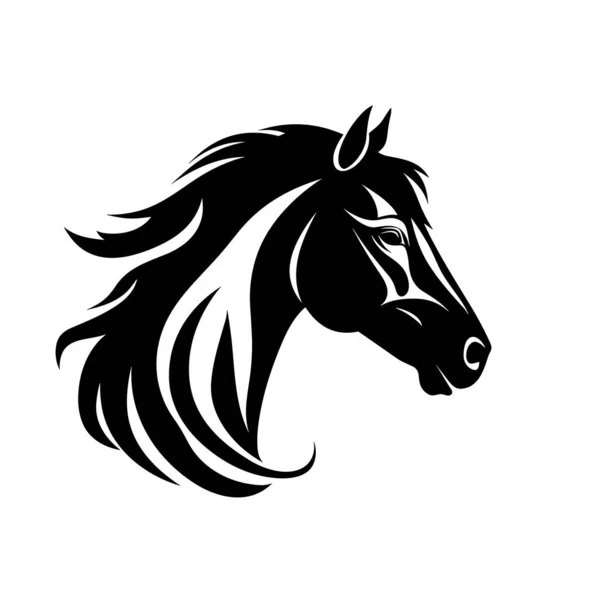 Pferdesilhouette Pferd Schwarz Symbol Auf Weißem Hintergrund — Stockvektor