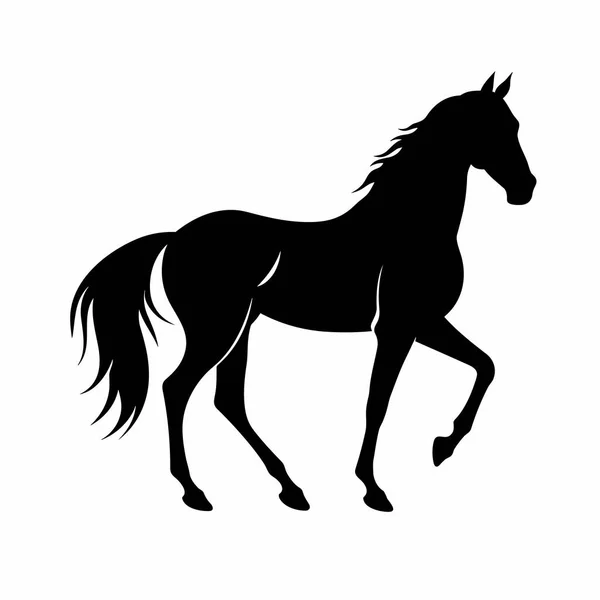Silhouette Cavallo Cavallo Icona Nera Sfondo Bianco — Vettoriale Stock