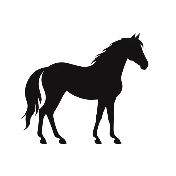 Pferdesilhouette Pferd Schwarz Symbol Auf Weißem Hintergrund — Stockvektor