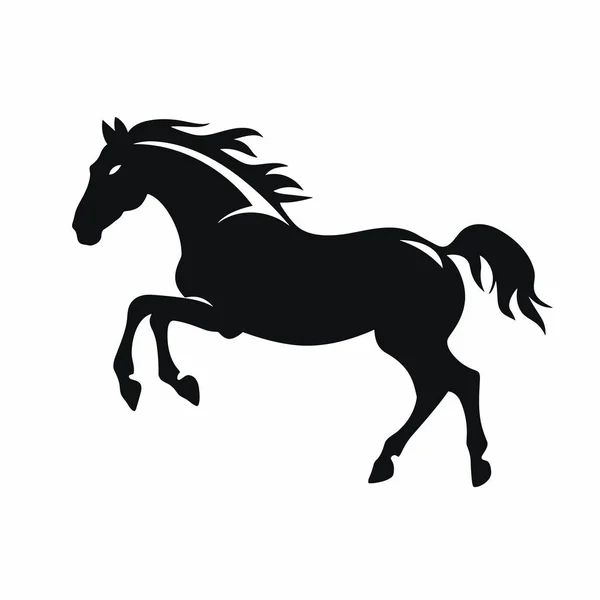 Sílhueta Cavalo Cavalo Ícone Preto Fundo Branco —  Vetores de Stock