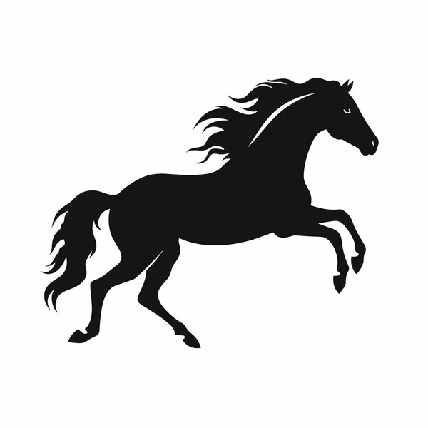 Sílhueta Cavalo Cavalo Ícone Preto Fundo Branco — Vetor de Stock