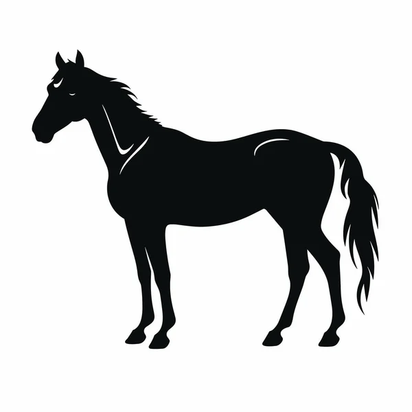 马的轮廓 白色背景上的马黑色图标 — 图库矢量图片
