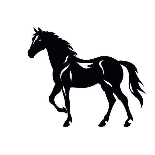 Horse silhouette. Horse black icon on white background