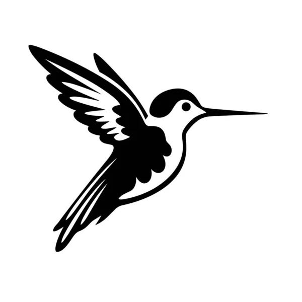 Sylwetka Kolibra Koliber Czarny Ikona Białym Tle — Wektor stockowy