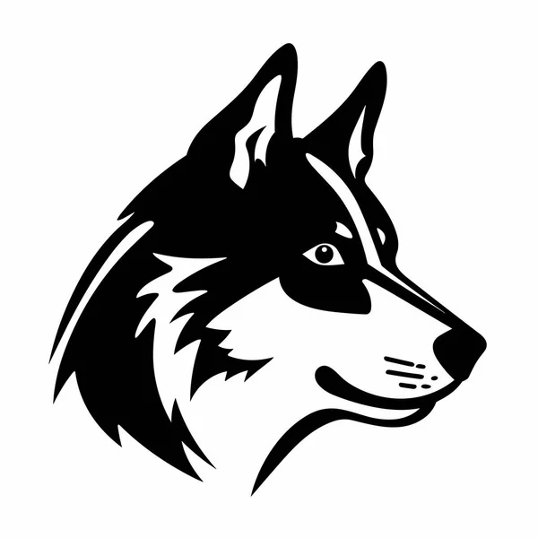 Silhouette Husky Icône Husky Noir Sur Fond Blanc — Image vectorielle