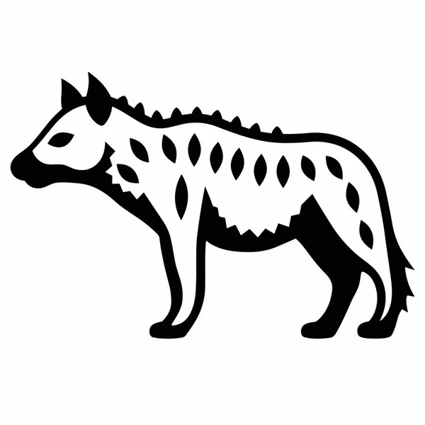 海娜的轮廓 白色背景上的鬣狗黑色图标 — 图库矢量图片