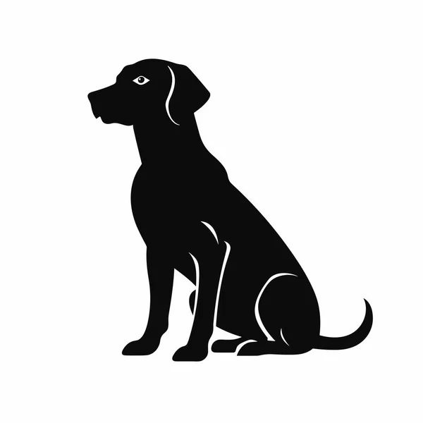 Silhouette Labrador Retriever Labrador Icône Noire Sur Fond Blanc — Image vectorielle