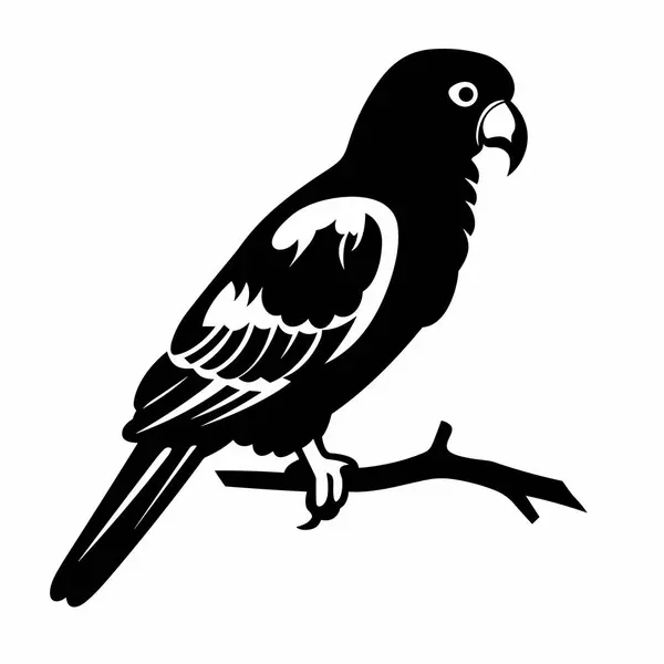 Parrot Silhouette Parrot Black Icon White Background — Stock Vector