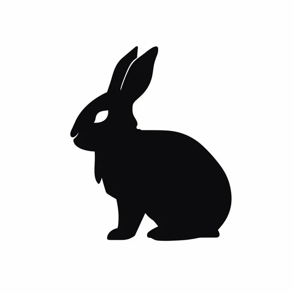 Silueta Conejo Conejo Icono Negro Sobre Fondo Blanco — Archivo Imágenes Vectoriales