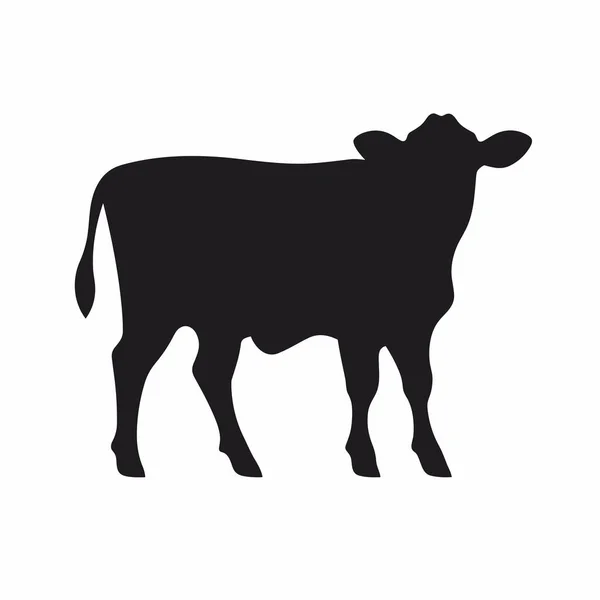 牛的轮廓 白色背景上的奶牛黑色图标 — 图库矢量图片#