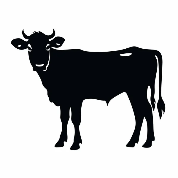 牛的轮廓 白色背景上的奶牛黑色图标 — 图库矢量图片#
