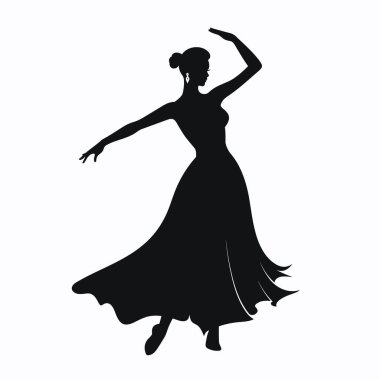 Dansçı silueti. Beyaz arkaplanda dansçı siyah simgesi